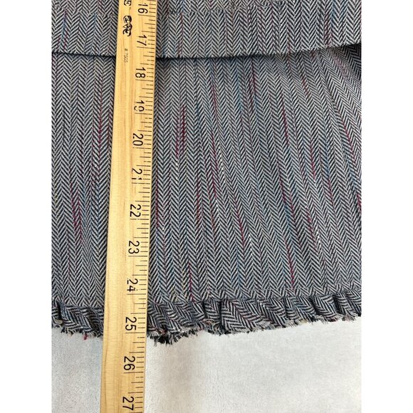 Nick and Mo‎ Jacket Womens Large Gray Multicolor Ruffle Fringe Belted Lined - Picture 6 of 7